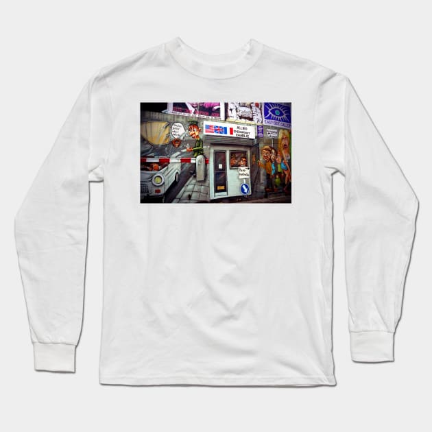 Berlin Wall Graffiti Artwork Street Art Germany Long Sleeve T-Shirt by Andy Evans Photos